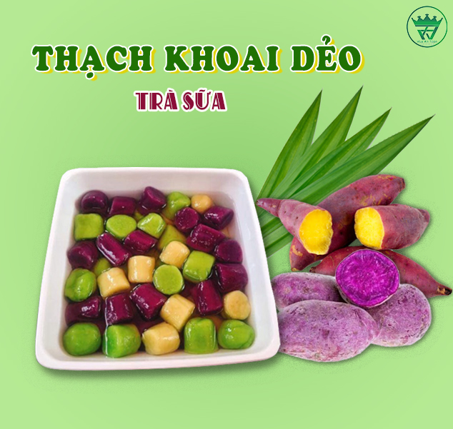 CÁCH LÀM THẠCH KHOAI DẺO UỐNG TRÀ SỮA 3 MÀU NGON NGẤT NGÂY